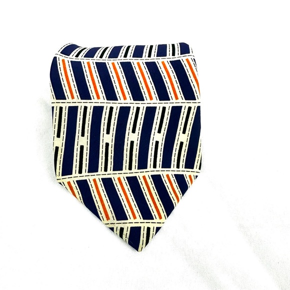 Format Blue and Orange Men's Silk Tie / Necktie - Picture 5 of 9